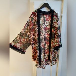 Sheer floral kimono